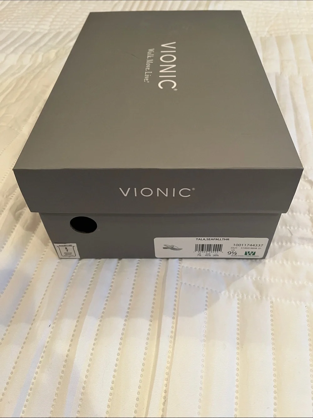 Vionic Seafoam Leather Tala Sandal women’s size 9.5W New